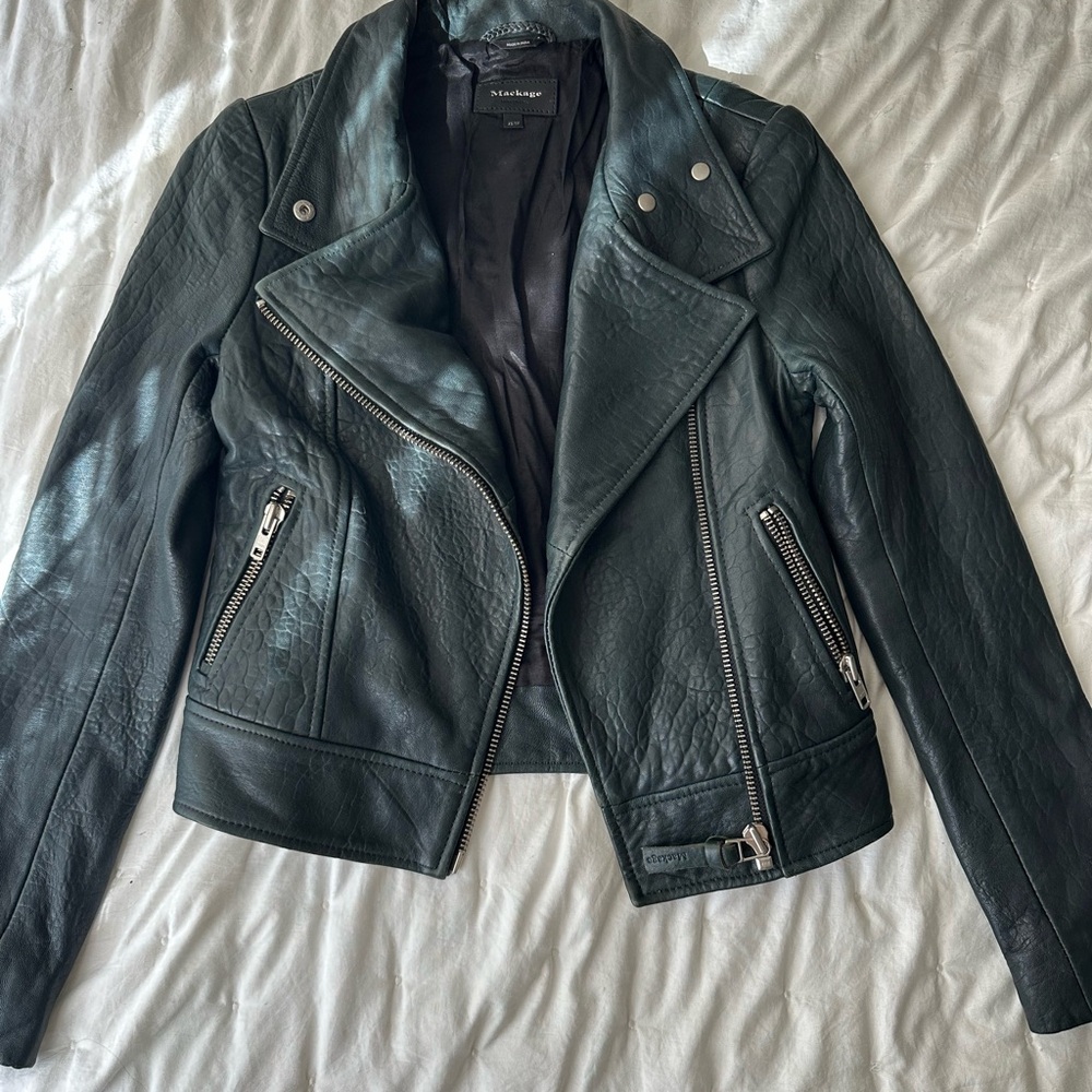 Mackage Dark Green Moto Jacket
